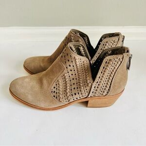 Vince Camuto Prasata Suede Perforated Ankle Bootie